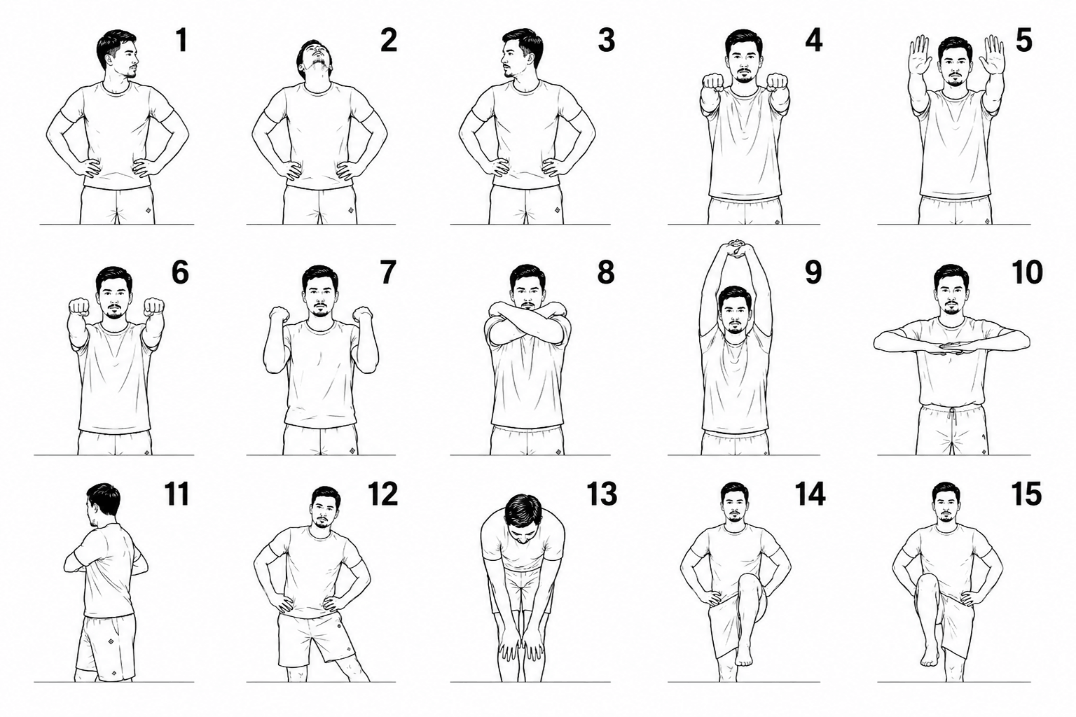 Demonstration of joint rotation exercises in yoga warm-up